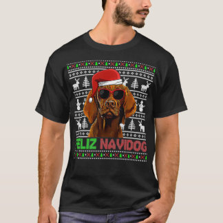 Camiseta Navidades divertidos Vizsla Dog Feliz Navidog Pull
