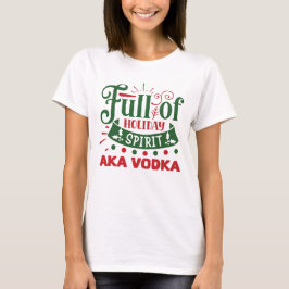Camiseta navidades divertidos vodka fiesta de bebida de vac