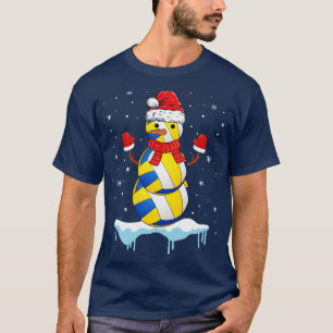Camiseta Navidades divertidos voleibol Santa Snowman