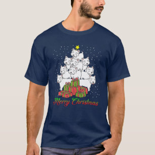Camiseta Navidades divertidos Westie Dog Tree Xmas Santa Cl