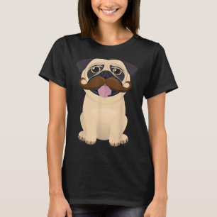 Camiseta Navidades divertidos Xmas Pug Perro Mustache Niños