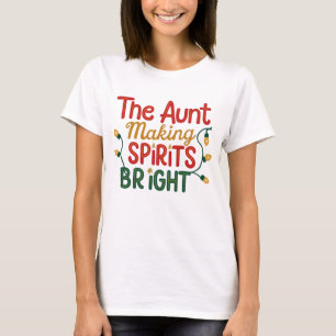 Camiseta Navidades divertidos y espíritus de tía brillante 