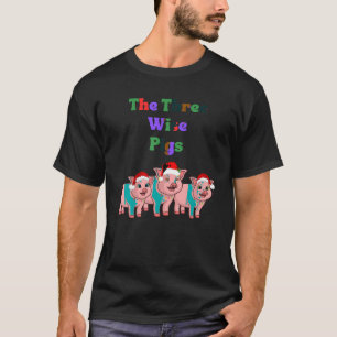 Camiseta Navidades divertidos y sabios Cerdos de navidad co