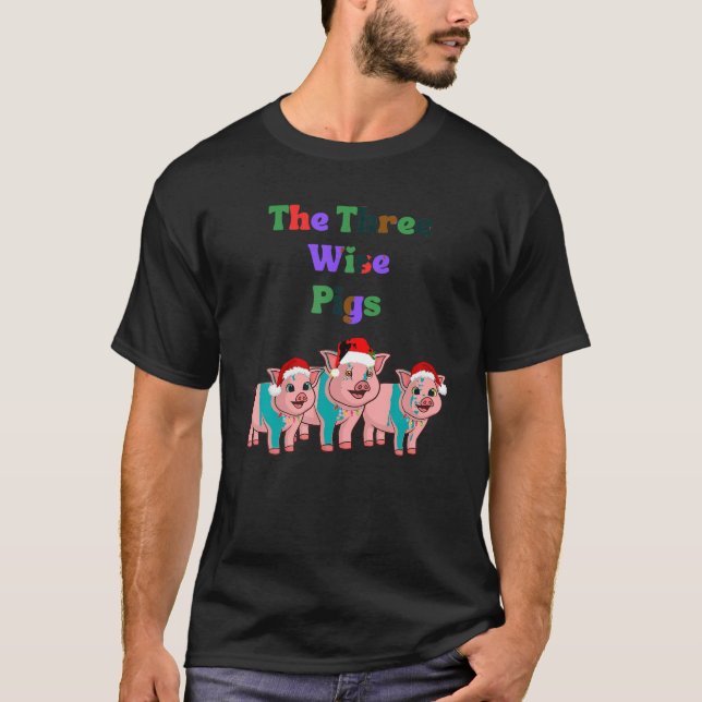 Camiseta Navidades divertidos y sabios Cerdos de navidad co (Anverso)