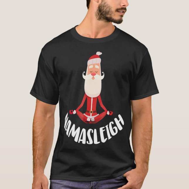 Camiseta Navidades divertidos Yoga Namasleigh Santa (Anverso)