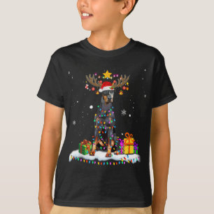 Camiseta Navidades Doberman Pinscher Navidades de renos Lig