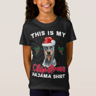 Camiseta Navidades Doberman Pinscher Pajama Santa Dog Lover