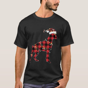 Camiseta Navidades Doberman Red Plaid Buffalo Pajamas Xmas