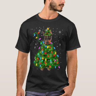 Camiseta Navidades Dobermann Christmas Tree iluminan Doberm