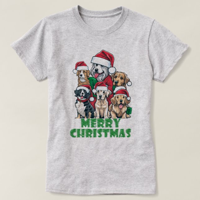 Camiseta Navidades Dogs Squad festividades para amante de l (Diseño del anverso)