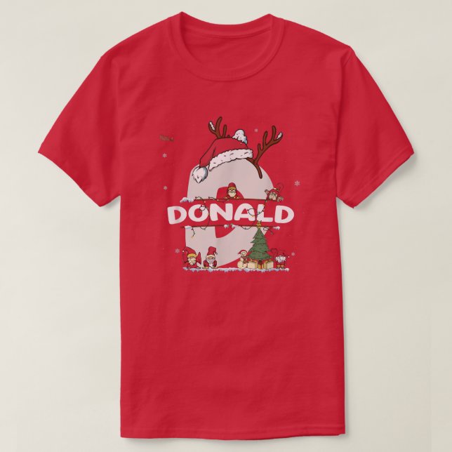 Camiseta Navidades Donald Shirt con nombre Donald para la g (Diseño del anverso)
