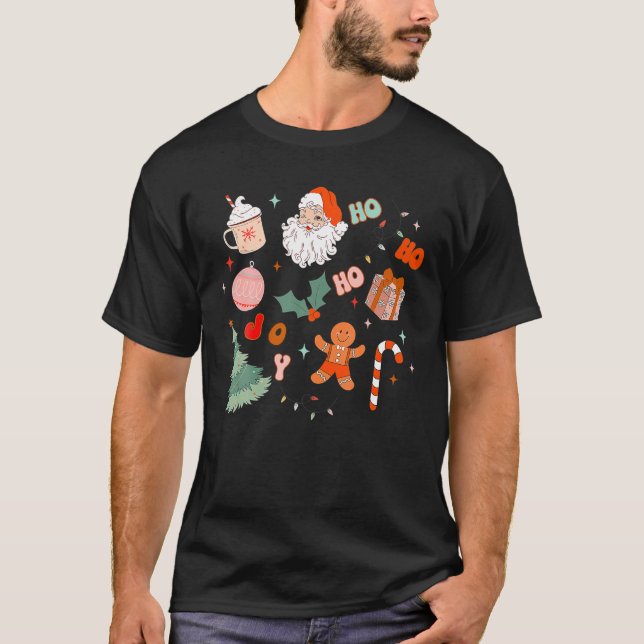 Camiseta Navidades Doodle Retro Santa Holiday Se (Anverso)