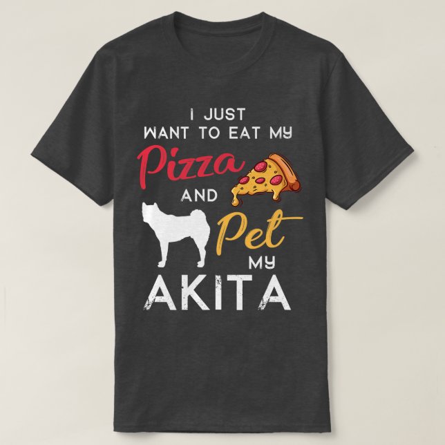 Camiseta Navidades dueños de Akita Dog Pizza Lover Cumpleañ (Diseño del anverso)
