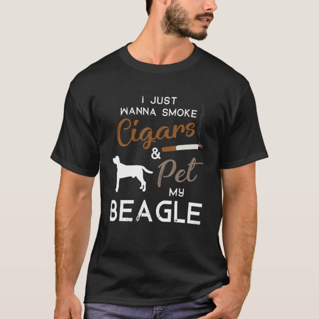 Camiseta Navidades dueños de Beagle Dog Cigar Lover Cumplea (Anverso)