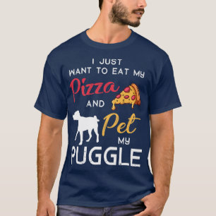 Camiseta Navidades dueños de Puggle Dog Pizza Lover Cumplea
