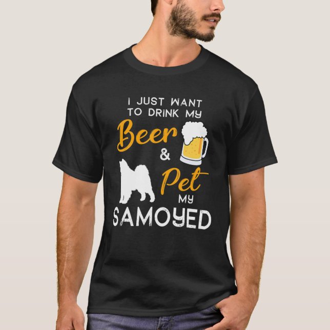 Camiseta Navidades dueños de Samoyed Dog Beer Lover Cumplea (Anverso)