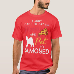 Camiseta Navidades dueños de Samoyed Dog Pizza Lover Cumple