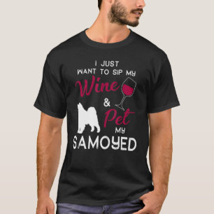 Camiseta Navidades dueños de vino de perro de Samoyed Cumpl