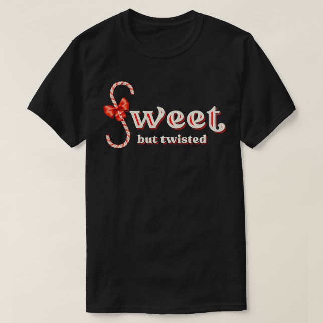 Camiseta Navidades dulces pero torcidos Candy Cane Peppermi (Diseño del anverso)