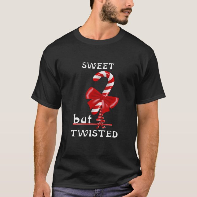Camiseta Navidades Dulces Pero Twisted Funny Candy Cane Cit (Anverso)