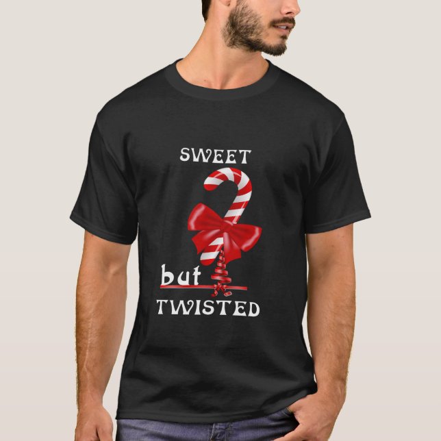 Camiseta Navidades Dulces Pero Twisted Funny Candy Cane Cit (Anverso)