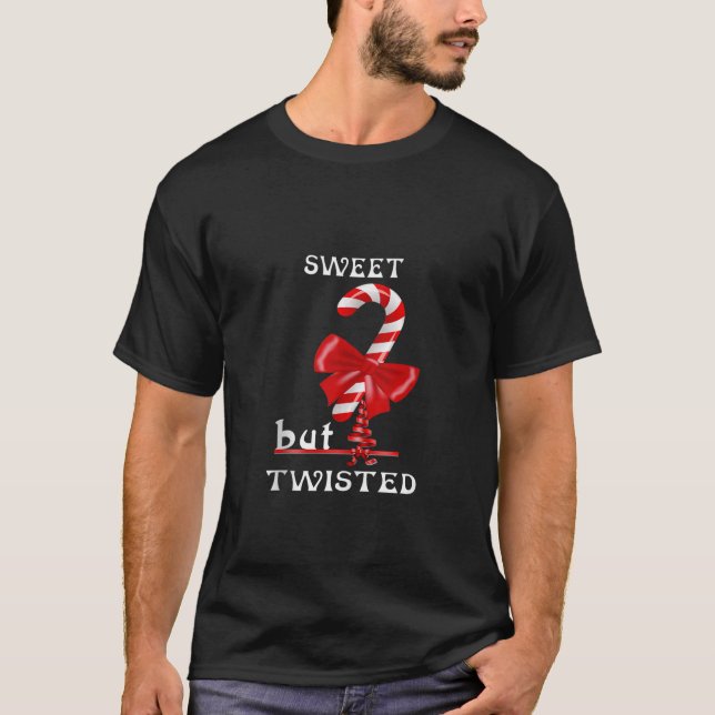 Camiseta Navidades Dulces Pero Twisted Funny Candy Cane Cit (Anverso)
