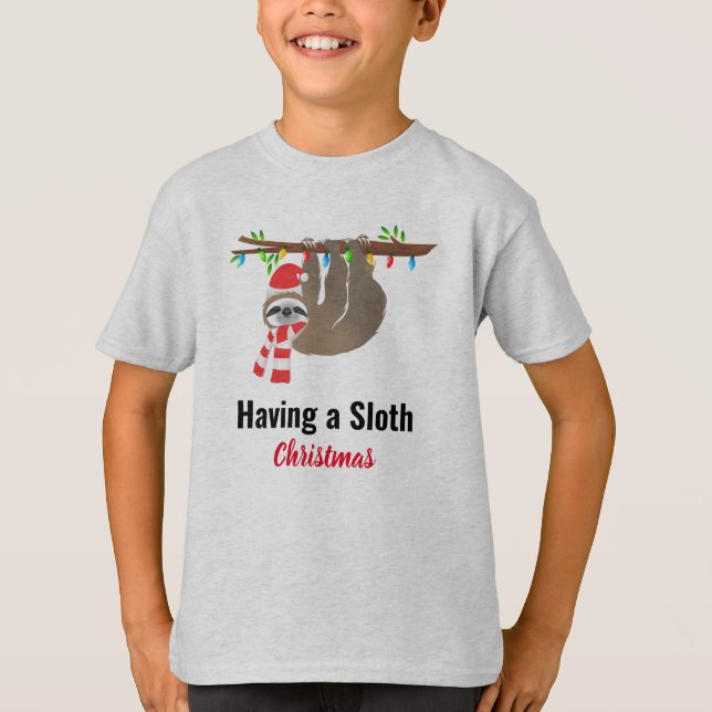 Camiseta Navidades durmientes colgando de una rama (Anverso)