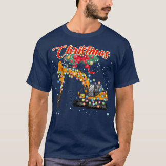 Camiseta Navidades Ecavator, Ecavador con Luces de Navidad