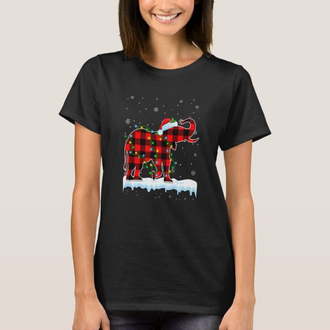 Camiseta Navidades elefantes Santa Hat cute animales Xmas L (Anverso)