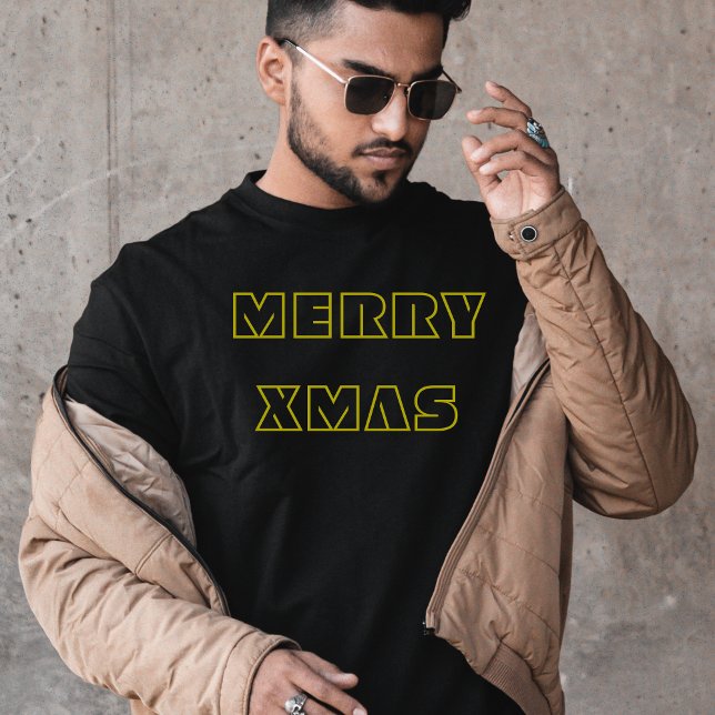 Camiseta Navidades elegantes de escritura de navidad en neg (Subido por el creador)