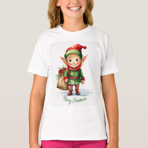 Camiseta Navidades elf con un saco de regalos