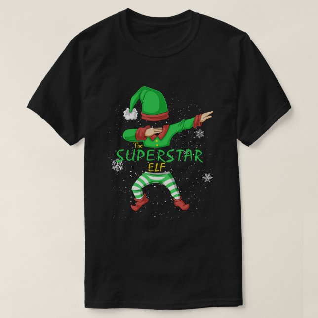 Camiseta navidades elf de superestrella que coinciden (Diseño del anverso)