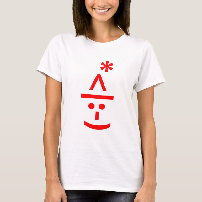 Camiseta Navidades Elf Emoticon Xmas ASCII Texto Arte (Anverso)