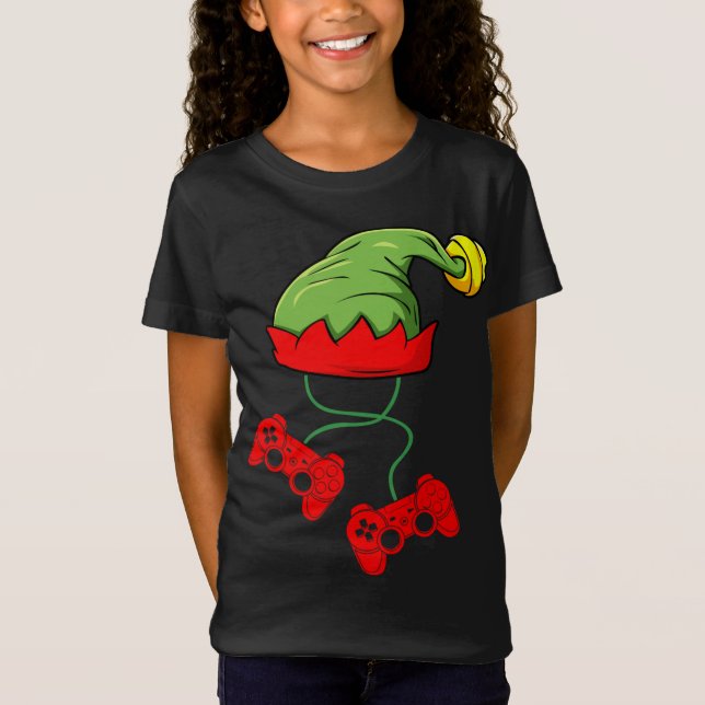 Camiseta Navidades Elf Gamer Controller Gaming Xmas (Anverso)