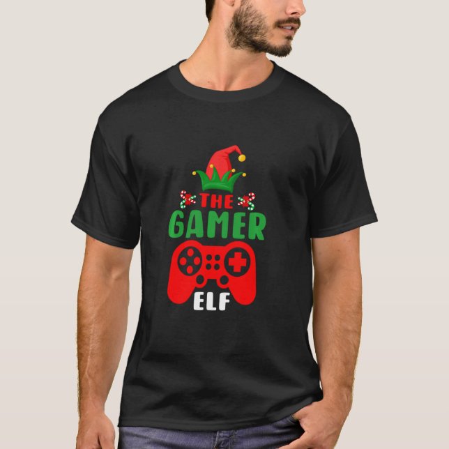 Camiseta Navidades Elf Gamer Controller Niños Jóvenes Gam (Anverso)
