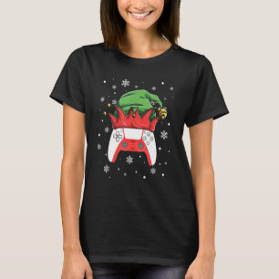 Camiseta Navidades Elf Gamer Controller Niños Jóvenes Gam