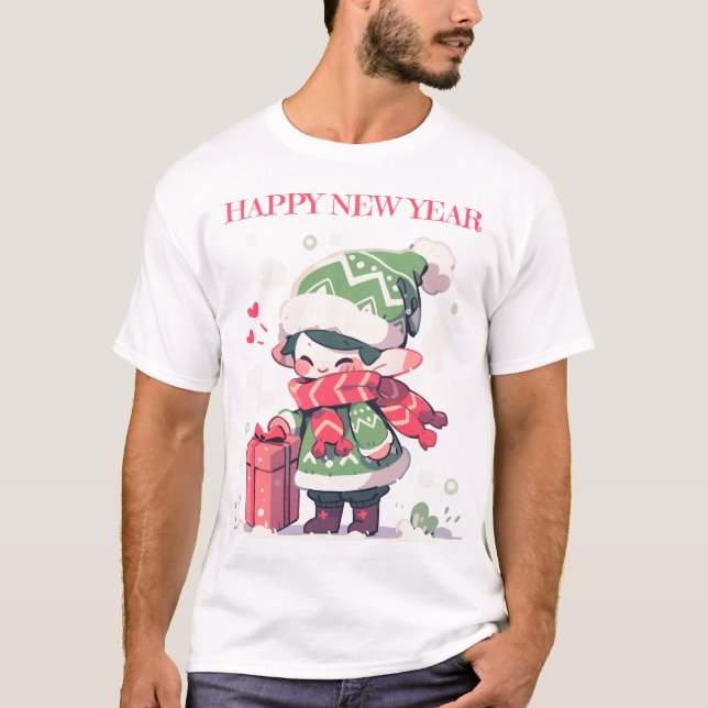 Camiseta Navidades elf Happy Año Nuevo (Anverso)