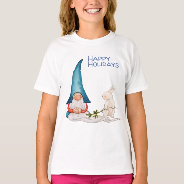 Camiseta Navidades Elf o Gnome con conejo (Anverso)