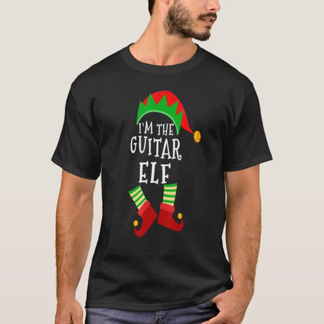 Camiseta Navidades Elf Par del grupo familiar Guitar Elf Ma (Anverso)