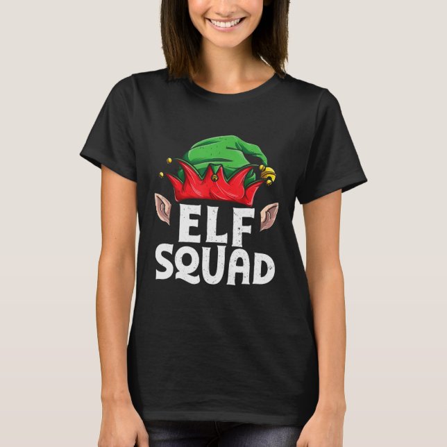 Camiseta Navidades Elf Squad Funny Elves Familia Pareja Py (Anverso)