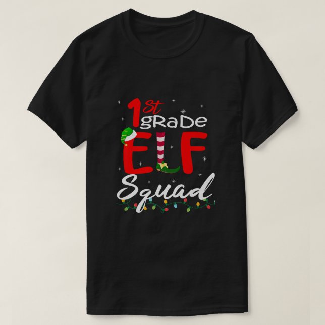 Camiseta Navidades Elf Squad Primer Grado Concordancia de M (Diseño del anverso)