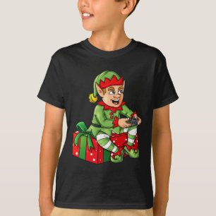 Camiseta Navidades Elf Video Gamer Controller Niños Niños X