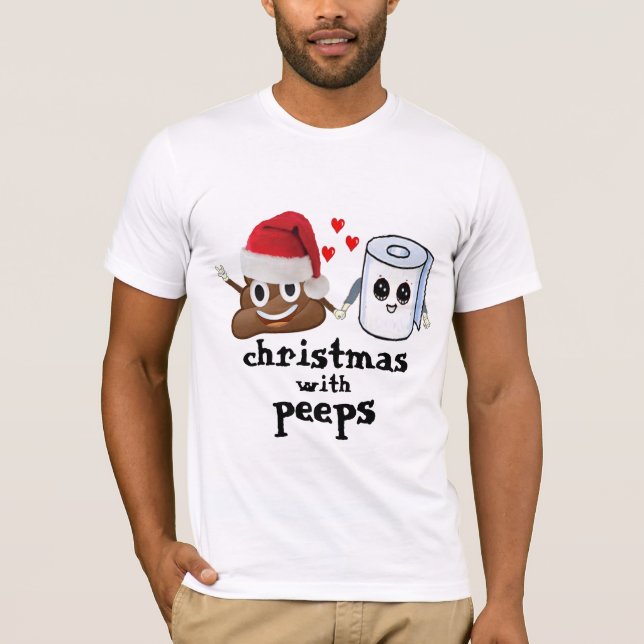 Camiseta navidades emoji volcado papel higiénico diseño div (Anverso)