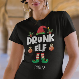Camiseta Navidades emparejados de la familia elfo ebria nom