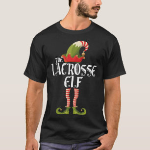 Camiseta navidades emparejados elf de la familia lacrosse