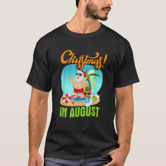 Camiseta Navidades En Agosto De Nochebuena Divertida Playa