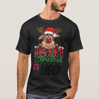 Camiseta Navidades en agosto: Flamingo rosa en Santa Hat Su