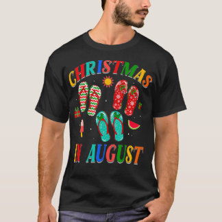 Camiseta Navidades En Agosto Flip Flops Familia Verano Vaca