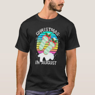 Camiseta Navidades En Agosto Mistletoe Sandalias Summer Sun