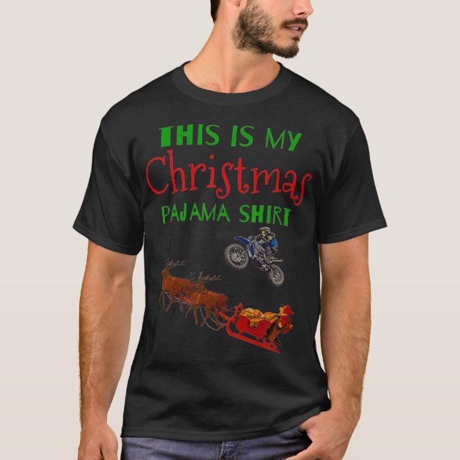 Camiseta Navidades en bicicleta sucia Santa Motocross OffRo (Anverso)
